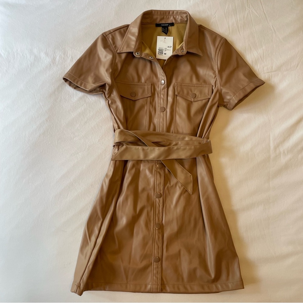 🆕 Forever 21 Faux Leather Dress, Medium